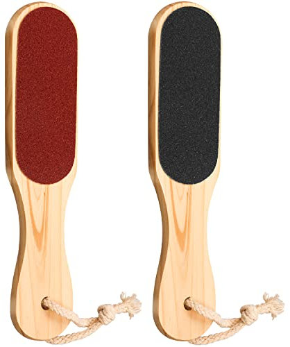 Foot File, Double Sided Wooden Foot Rasp File Foot Scraper Hard Skin Remover Foot Files for Hard Skin for Wet Dry Cracked Feet Removing Dead Skin Foot Care