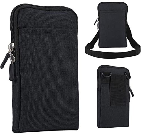 Handy Gürteltasche mit Gürtelclip, Handy Schultertasche Herren, Universal Handy Gürteltaschen Portemonnaie Handytasche Gürtel mit Reißverschluss Umhängetasche Messenger Bag Taille Holster unter 6.7IN