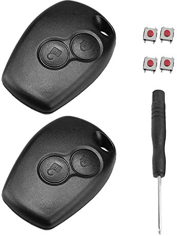 ZJRung Ricambio Chiave Guscio 2 Pieces Guscio Telecomando 2 Tasti Universale Chiave Guscio con 1 Cacciavite e 4 Pulsanti, Modello Universale