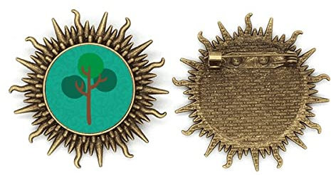 Ersatz-Hakennadel für Brosche, Art Deco, Metall, Grün