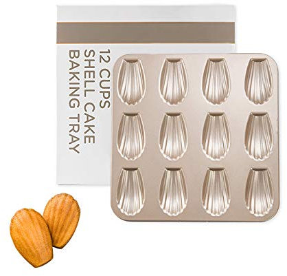 Cake Tin Set Golden Non-stick 12 Madeleine Shell Cake Mold Oven Baking Mold