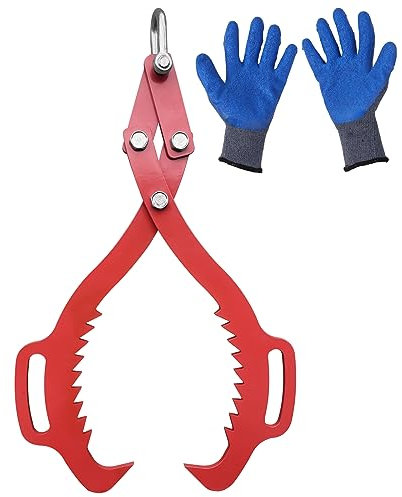 Holzzange, 2 Klauenhaken, 76,2 cm, Holz, Krallenhaken, Stahl, Holzgreifer, Rot, 76,2 cm