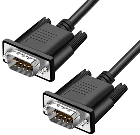 YIOVVOM Cavo di prolunga serie DB9 RS232 maschio verso maschio 9 pin DB9 connettore seriale 9 pin Nero 0,9 m