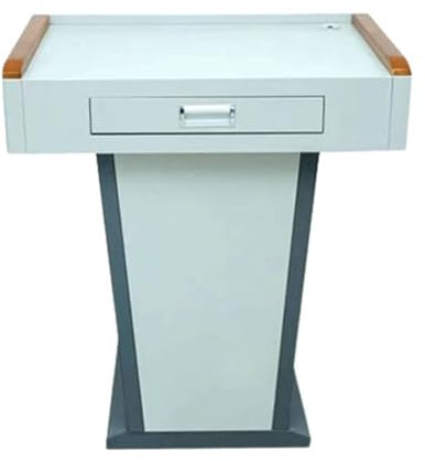Roedax Rednerpult Moderne Rednerpulte aus Stahl und Holz, Lehrerpodien, geräumige Schublade, Laptop-Schreibtisch, Podiumsständer, Konferenztisch, Stehpult Mode