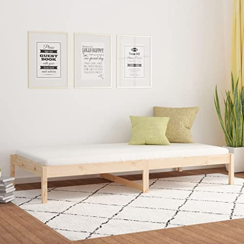 LAPOOH Tagesbett 90x190 cm Massivholz Kiefer, Schlafsofa, Daybed, Bettsofa, Sofa Bed, Sofabett, Schlafcouch, Jugendbett, Bettgestell, Bettcouch - 820422