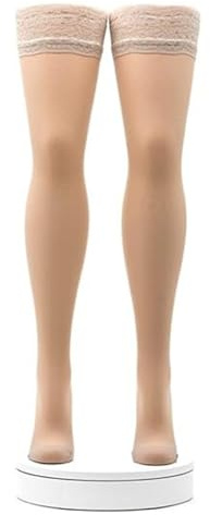 ACTIVA - Calze Autoreggenti Donna 140 Denari a Compressione Graduata mmHg 16/19 | Calze Contenitive Riposanti e Curative con Punta Chiusa e Tallone Anatomico | 100% Made in Italy (Dune, XXL)