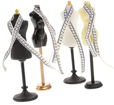 Yardwe 4sätze Miniatur-Mannequin Mit Lineal Für Puppenmode-nähprojekte Schmuck-präsentation Miniatur-Dekoration Robust Vielseitig Für Puppenhaus Und Fotografie