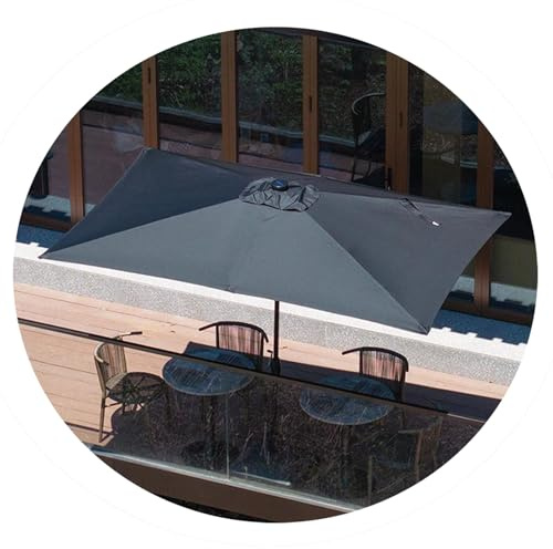 Ombrellone Rettangolare 3.0 X 2.0m da Giardino Parasole per Balcone A Manovella Anti UV Idrorepellente per Mare Spiaggia Piscina Terrazzo(Black)