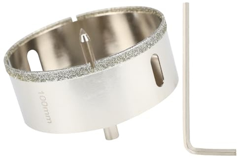 SUQIN Scie Cloche Diamantée 100 mm Avec Foret Guidage De Centrage,Scie Cloche Carrelage、Foret Trépan Diamant pour Carrelage Pour Percer Verre, Carrelage, Céramique, Marbre, Granit