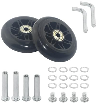 AOMIKITSTU Kofferrollen Ersatzrollen 1 Paar, 90×24mm Koffer Ersatzrollen, Gepäckschwenkräder, Universal-Gepäckersatzräder, Kofferersatzwheels für Waveboards