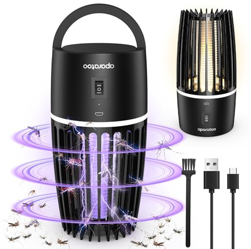 Electric Fly Catcher, Portable Bug Zapper, 4000mAh Rechargeable Mosquito Killer, 2 in 1 Killer with UV Lamp And Lighting Lamp,360° Attract Zap Flying Insect For Indoor Outdoor, Backyard Camping
