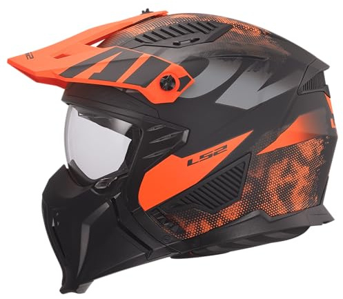 LS2, Casque Moto Modulable DRIFTER GAS Grey Orange, M