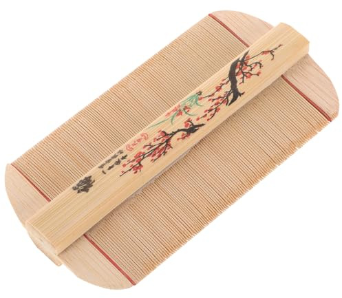 WEKAMOS Bambus Kamm mit Ultra feinen Zähnen Doppelseitig Sanfte Kopfhautmassage Robust Gefertigt für Feines Haar Läuse Nissenentfernung Schonende Schuppenpflege Traditionelle