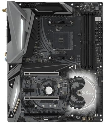 Carte mère Fit for ASRock X470 Taichi Ultimate Compatible avec Les processeurs AMD Ryzen 9 5950X, R7 5700X3D et R5 5600G, 4 emplacements SSD DDR4 NVMe M.2, Format AM4 ATX.