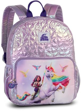 Unicorn Academy Kinderrucksack Mädchen, leichter 9L Rucksack mit RV-Hauptfach & Vortasche, 31x24x14 cm, rosa holografisch mit Einhorn-Motiv, ideal für Kindergarten, Freizeit & Ausflüge