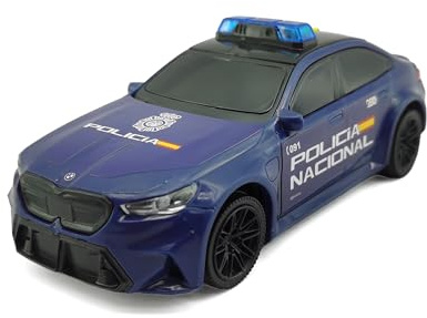 Dickie Toys BMW M5 Policía Nacional 15 cm Luces y Sonido, Coche Policía1:36 con Sistema de Fricción, Vehículo Oficial de Policía Nacional, 3 Años (203712037SI2)