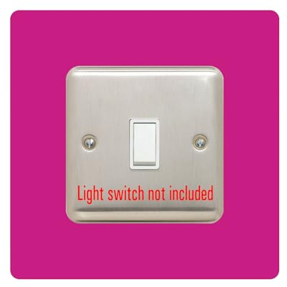Single Light Switch Surround | Square | Acrylic Back Panel or Finger Plate | Plug, Colour:Pink