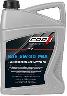CAR1 Motoröl 5W-30 PSA Leichtlauf High Performance vollsynthetisch Motor Motoren Öl Benzin Diesel Ottomotor Benzinmotor Dieselmotor Engine Oil 5L