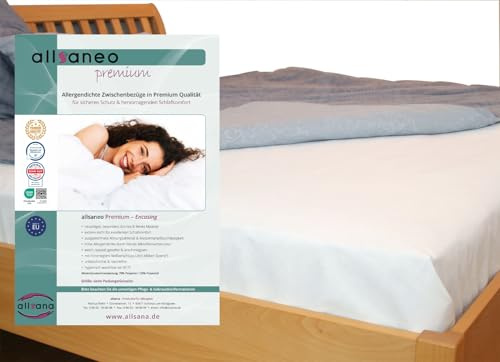 allsaneo Premium Reiselaken extra leicht und weich 180x260 cm, weiß, Allergiker Milbenschutz, allergendicht