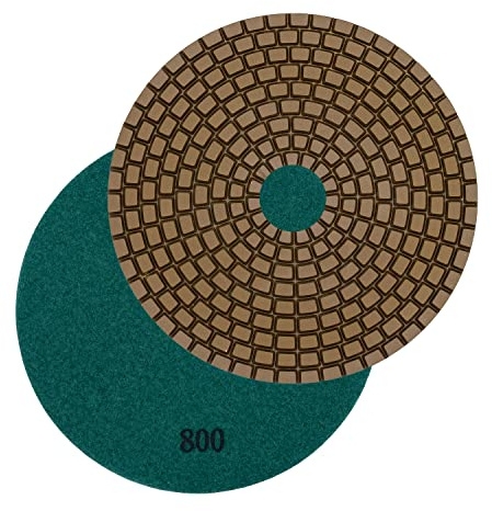 Profi Diamant-Schleifpad Nassschliff 125 mm, Körnung 800, Klettaufnahme, für Naturstein, Fliesen, Granit, Marmor Glas