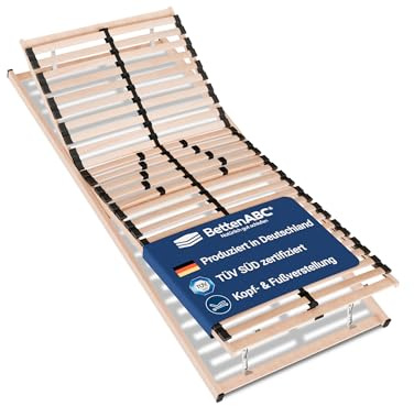 Betten-ABC Max1 Lattenrost - 80x200cm - individuelle Kopf- & Fußteilverstellung sowie Härtegradverstellung - Selbstmontage - hergestellt aus Schicht- & Buchenholz in Deutschland
