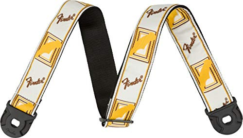 Fender® »QUICK GRIP LOCKING END STRAP - POLYESTER« Gitarrengurt mit Gurt-Sicherungssystem - Polyester - 1 Stück - Farbe: Weiß/Gelb/Braun