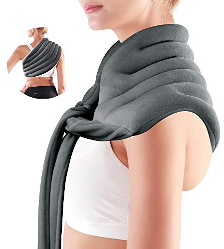 Coussin chauffant dos, Bouillotte micro-onde, coussin chauffant cervicales aux Graines de Lin, ceinture lombaire chauffante, 50 cm x 23 cm