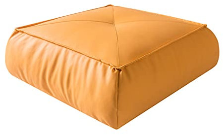 ZZZYZ Quadrat Leder Bodenkissen Große Komfürt Sitzkissen Epp-partikel Vier Jahreszeiten Meditationskissen Für Indoor Wohnzimmer Balkon Dekoration-Blau 55x55x15cm(22x22x6inch)