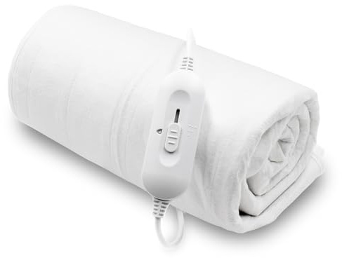 Purus King Size Electric Blanket, 3 Heat Settings, Machine Washable | Soft 155 x 140cm polyester heated underblanket with 3 heat settings, detachable controller, tie straps and 2.1m cable.