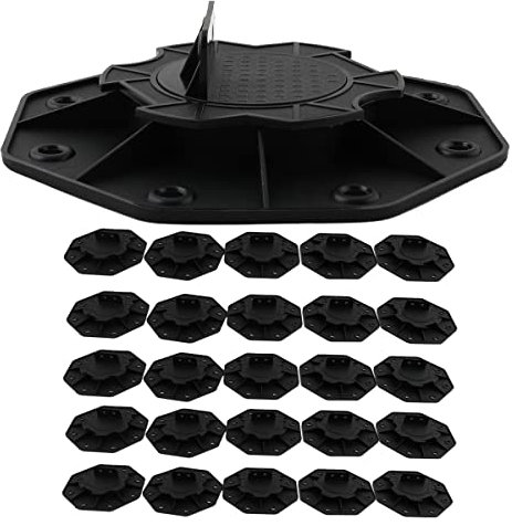 ECUTEE Stelzlager Höhenverstellbar Stellfüße Terrassenlager Höhen Verstellbar 18-30mm Stellfuss für WPC Holz Terrassendielen Terrasse Platten Unterkonstruktion Ausgleich Kunststoff 25 Stück