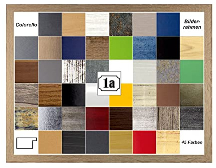 Colorello Deluxe Puzzlerahmen 48x68 cm Bilderrahmen Sonoma Eiche Dekor Hintergrund Weiss Kunstglas klar