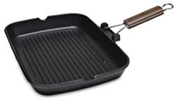 Zanetti - Bistecchiera antiaderente a 5 strati 35x25 cm in alluminio pressofuso, resistente ai graffi - Alta resistenza agli utensili metallici - Made in Italy