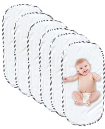 Ruspela Fasciatoio in Rayon di Bambù - Fodera Impermeabile, Lavabile e Riutilizzabile - Set di 6 Pezzi per Bambino 30x60cm