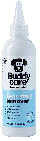 Buddycare | Chien Larme Remover | Détachant à action rapide pour chiens | Formule d'origine naturelle, PH équilibré, 200 ml (1 paquet)