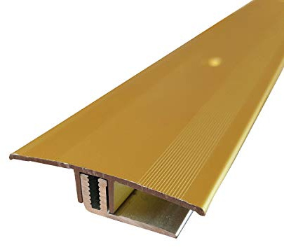 ufitec Profilsystem für Parkett- und Laminatböden - für Belagshöhen von 7-16 mm - viele Farben lieferbar (Übergangsprofil | 100 cm lang | 45 mm Breit, Gold)
