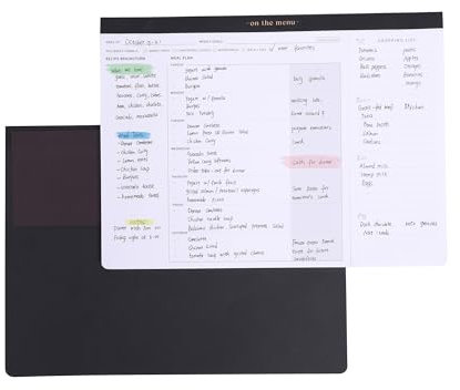 Weekly Meal Planner with Recipes and Grocery List Magnetic Notepad For Fridge - 8.5x11'' Menu Planning Pad With 54 Sheets Tear Off Shopping List For Family Dinner Menu and Meal Prep Planning