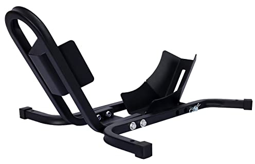 SPOFLYINN PAU_0K66807Y Black Adjustable Trailer Motorcycle Wheel Chock Stand Heavy Duty Tube Front with high Grade, One Size