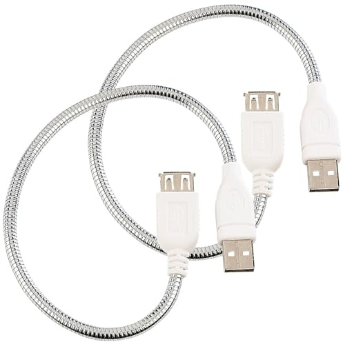 Pearl USBverlängerung: 2er-Set USB-Verlängerung mit Schwanenhals, 30 cm (USB-Kabel verlängern, Stecker Verlängerung, Stick)