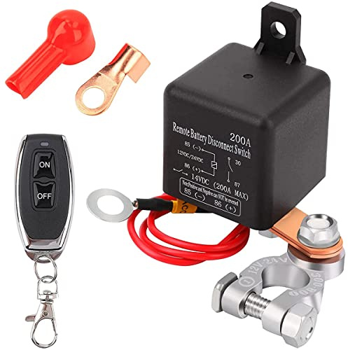 Batterietrennschalter 12 V Batterie Trennschalter 12 V 200 A Remote-Trennschalter Batterie wiederverwendbar mit Fernbedienung für Auto Boot Schalter (einzelne Fernbedienung)