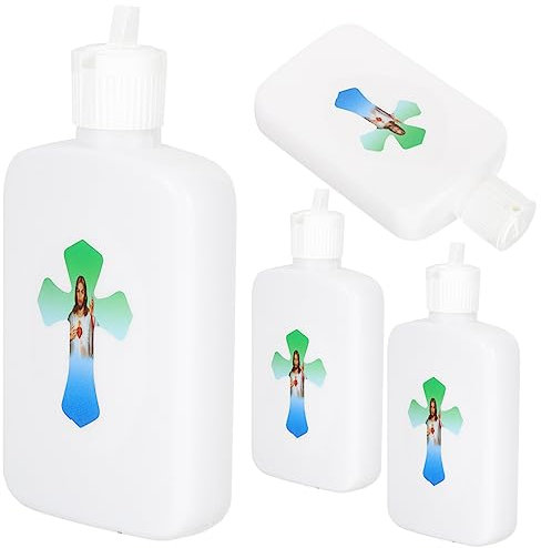 Botella de agua con anillo de atrapamiento, botella de agua de la Santa Iglesia, pequeñas botellas sagradas vacías, decoración de adorno, kit de bendición, botella de agua