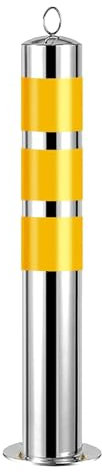 Parkpoller aus Beton mit reflektierenden Streifen, Verkehrskegel aus Edelstahl, Keine Parksicherheit, Straßenpoller mit abnehmbarem Sockel (650 mm H x 76 mm T (25,6 Zoll H x 3 Zoll T)) (800 mm H x 76