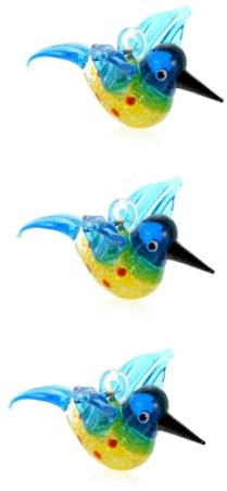 ABOOFAN 3 Stücke Lebensechte Glas Vogel Figuren Ornamente Dekorative Vögel Für Home Tv Schrank Wein Schrank