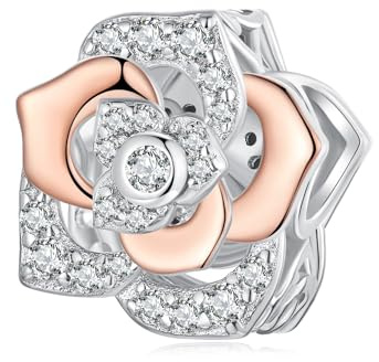 925 Sterling Silber Roségold-Anhänger für Pandora-Armbänder, Rosé-Charm-Bead, Muttertags geschenk für Mutter, Tochter, Oma