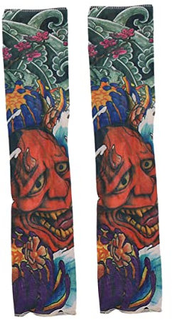 Artibetter 1paar Cooling Arm Sleeves Für Uv-schutz Atmungsaktive Ice Silk Ärmlinge Mit Daumenloch Sonnenschutz Für Männer Und Frauen Tattoo-muster Für Sport Und Outdoor-aktivitäten
