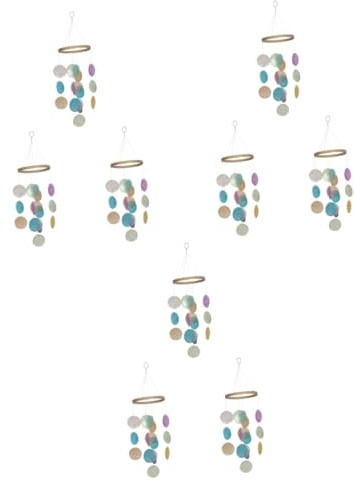 Gogogmee 3piezas Campanillas De Concha Hechas Mano para Jardín Decoración De Patio y Terraza Melodías Relajantes y Coloridas