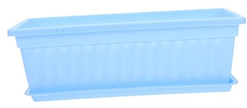 Sosoport 2stücke Balkon Pflanzgefäße Aus Resin Große Rechteckige Blumentöpfe Für Innen Und Gartenanbau Mit Abflusslöchern Für Orchideen Und Gemüse Maße