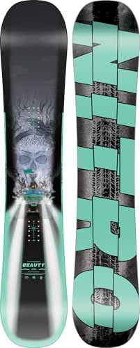 Nitro Tabla de Snowboard para Mujer Beauty BRD '25, Estilo Libre, Doble, Color Verde