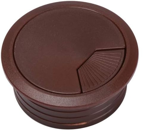 MBHHU Desktop Cable Organizer, Desk Cable Grommet，Cable Wire Grommets Eyelets 60/80mm Desk Table Plastic Cable Hole Cover PC Computer Desk Round Wire Tidy Grommet Cable Organizer(Dark Brown,80mm)
