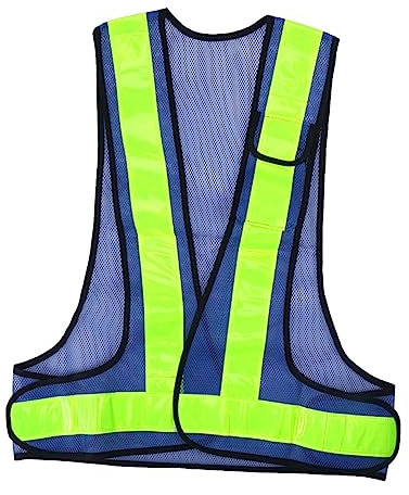 ANDRESLAD Sicherheitsweste Sicherheits Warnweste Reflektierend Verstellbar Hochsichtbar Fischnetz Blau Outdoor Bauarbeiten Radfahren