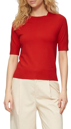 s.Oliver 2165879 Pull à Manches Courtes, Rouge, 46 Femme